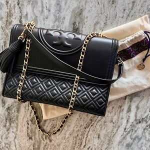 Tory Burch - Fleming Quilted Lambskin Leather Convertible Shoulder Bag